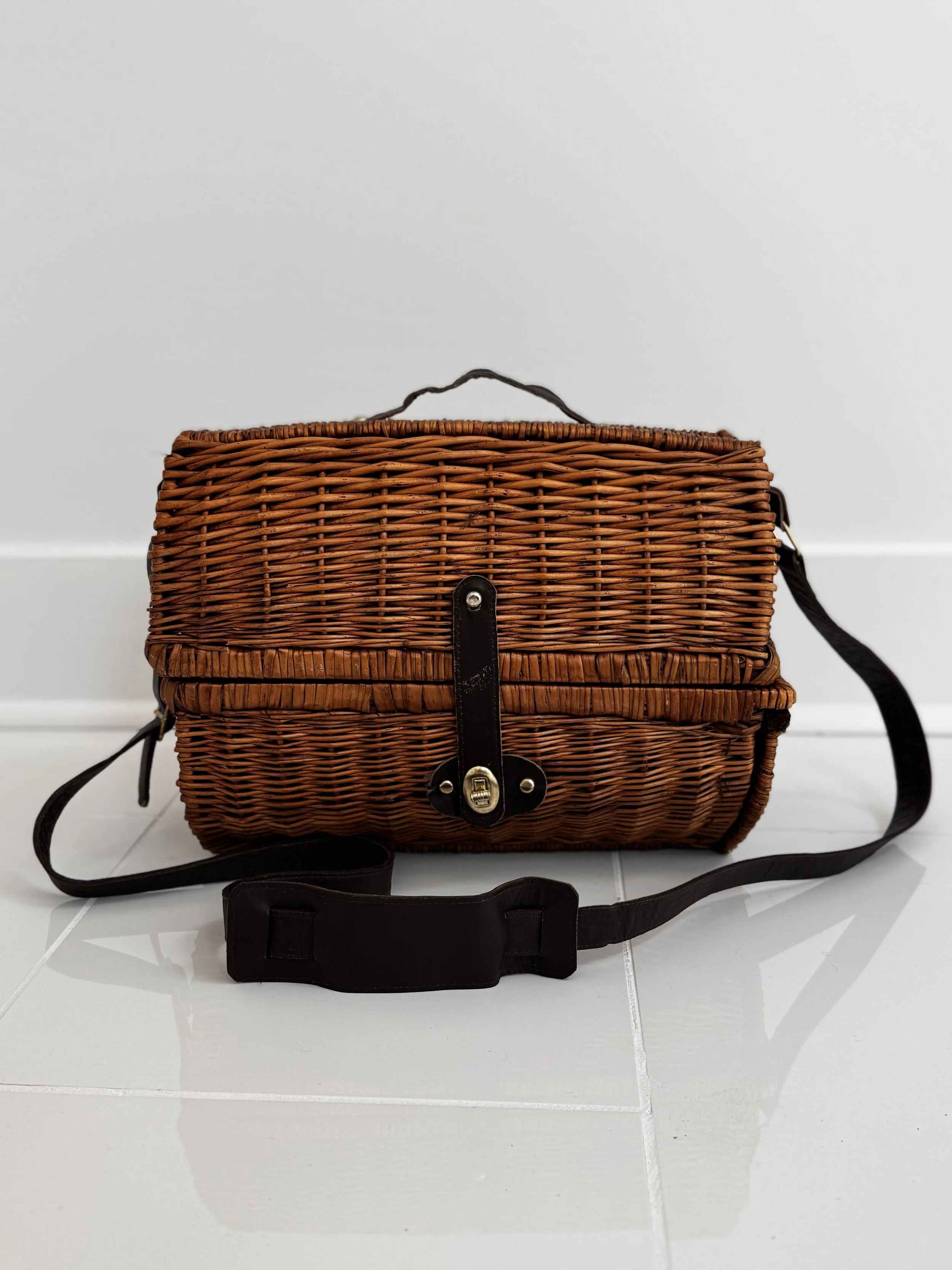 Vintage Wine Bottle Basket