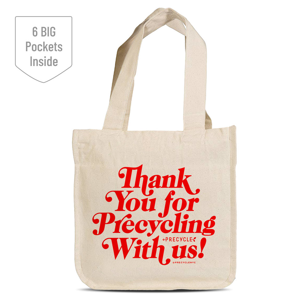Thank You Tote Bag w Pockets — Precycle