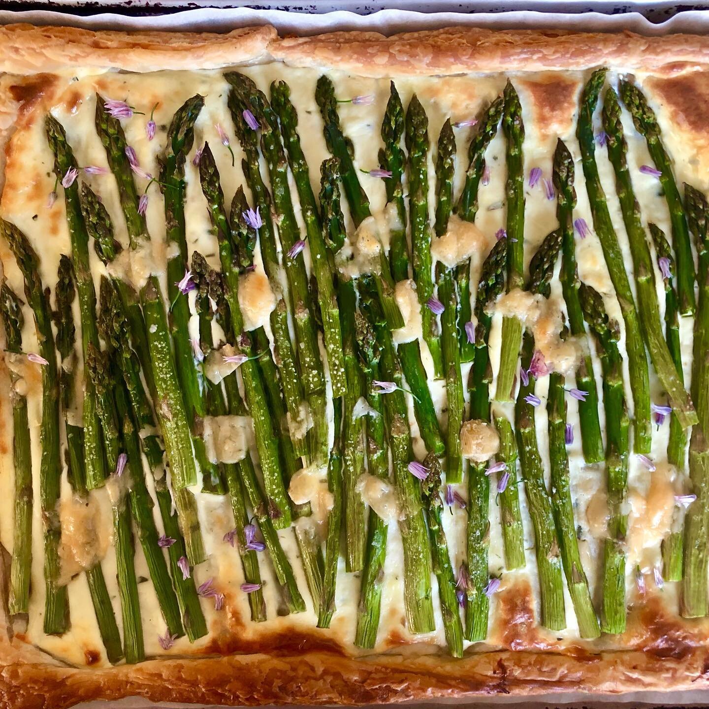 Step 1: Buy loads of asparagus at the market. Step 2: Make the asparagus tart from @clarkbar fab Dinner in French last night. One of my favorite spring dinners! (Recipe in the book and @nytcooking)