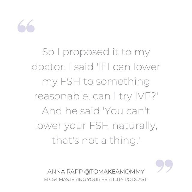 Episode 54 of Mastering Your Fertility with Anna Rapp @tomakeamommy is LIVE (link in bio)!⁠⠀
⁠⠀
With a high FSH and an undetectable AMH (at age 32), Anna's doctor wouldn't even let her attempt IVF. And he didn't believe there was anything she could d