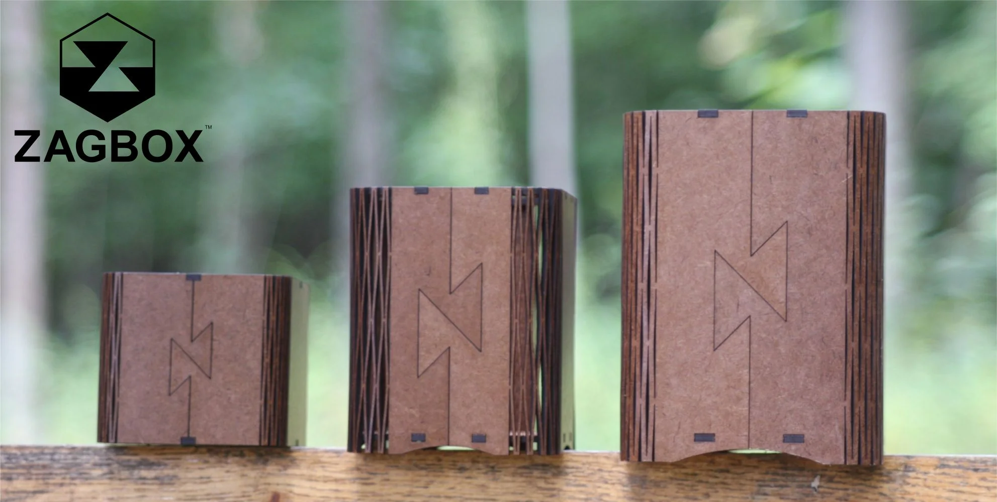 The 3 original designs: Lichen, Moss, and Fern Zagboxes