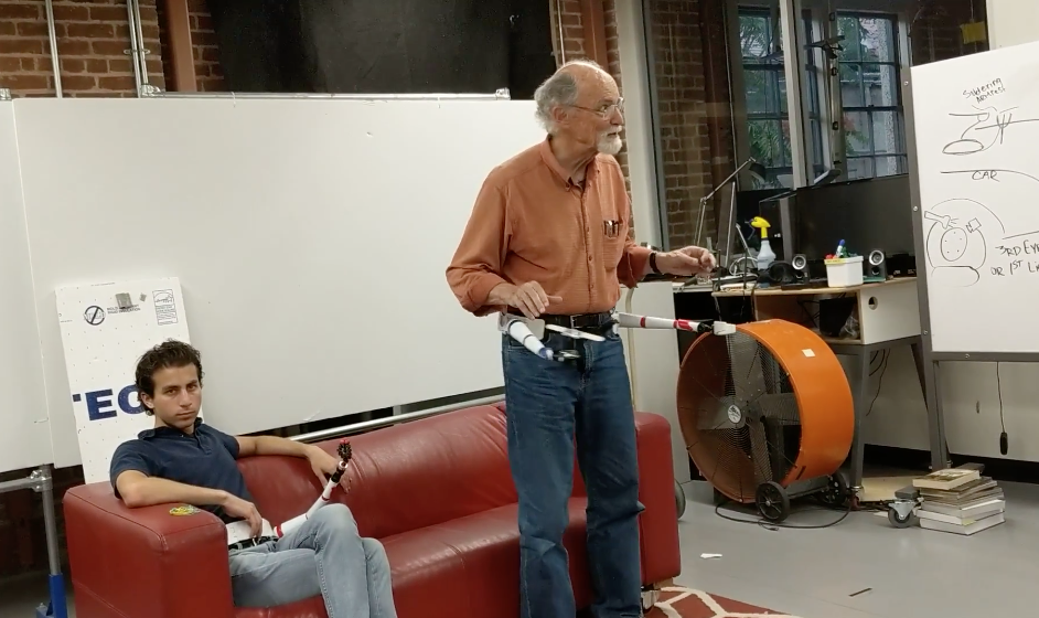 Bill Verplank wearing a prototype