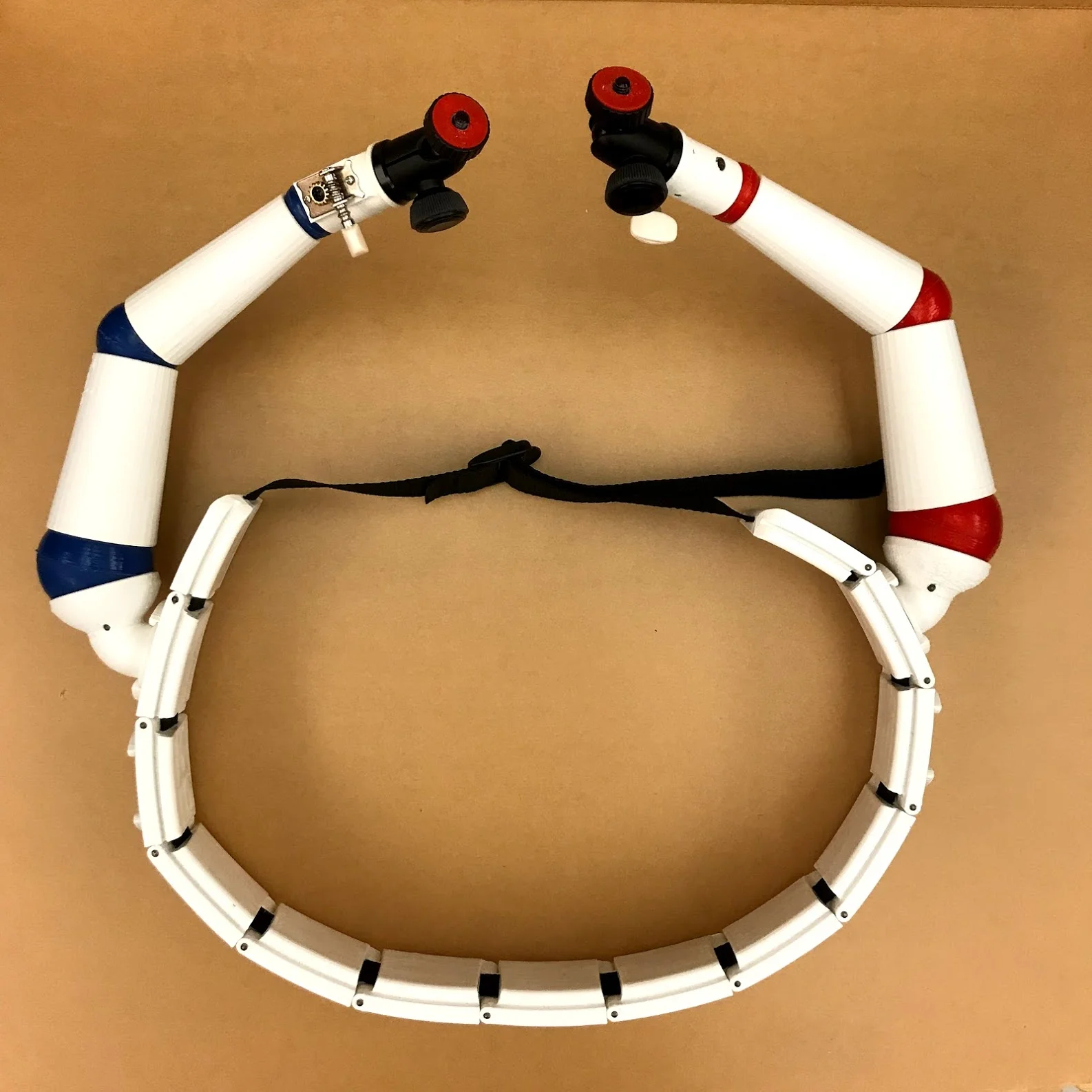 Belt style body mount with arms