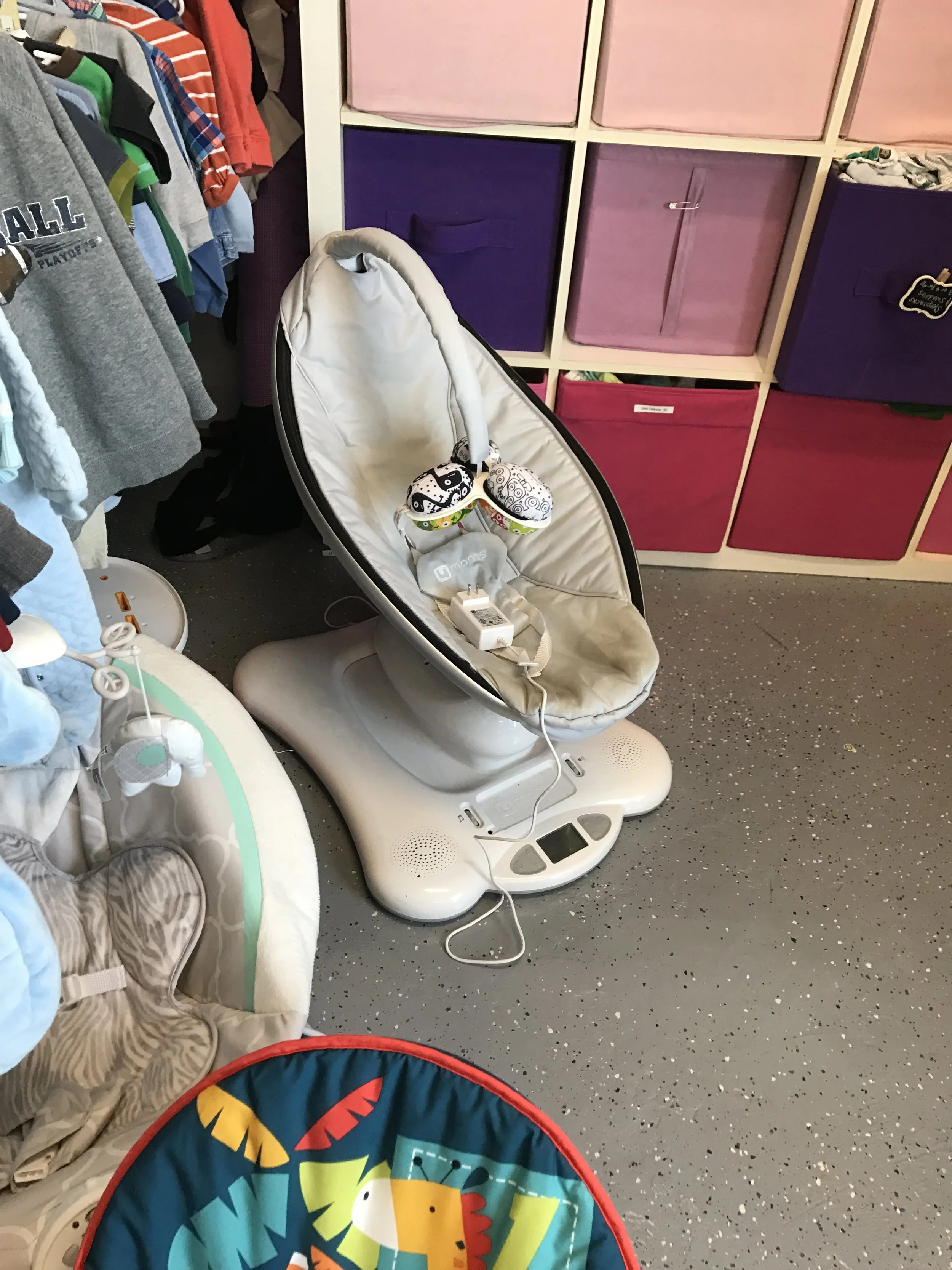 A $250 baby swing that was only useful for a month at Goodwill