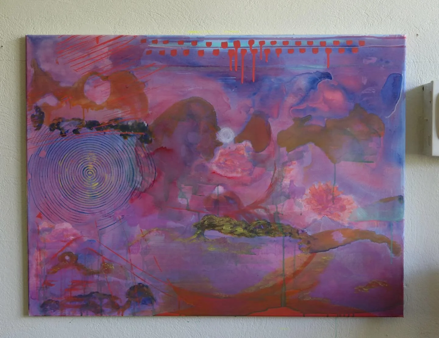 acrylicking on canvas&hellip;
newport studio pics + dump! i will never ever ever finish a painting ever 🥲