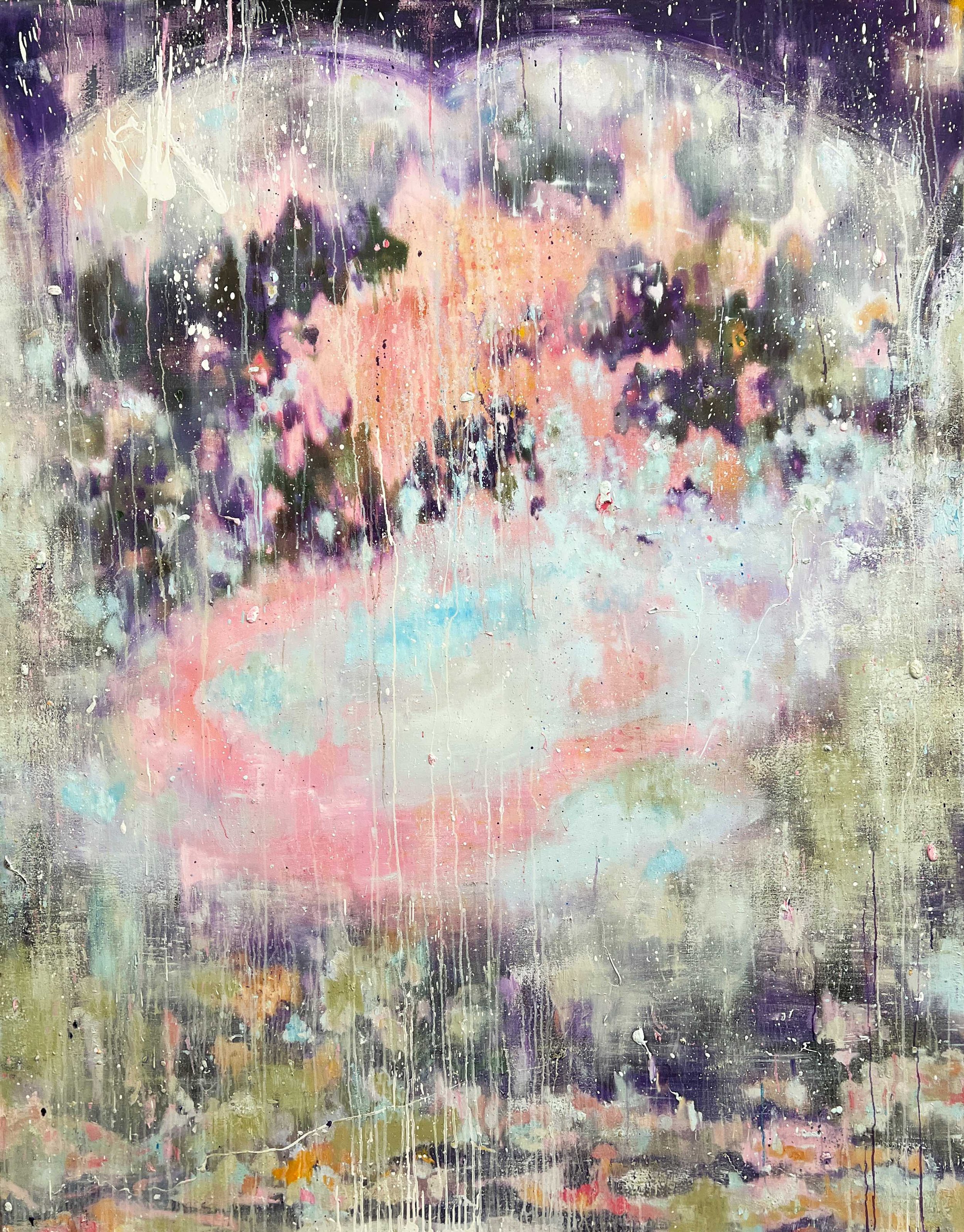 Weaving the water, 230 × 180 cm, oil and acrylic on canvas, 2023