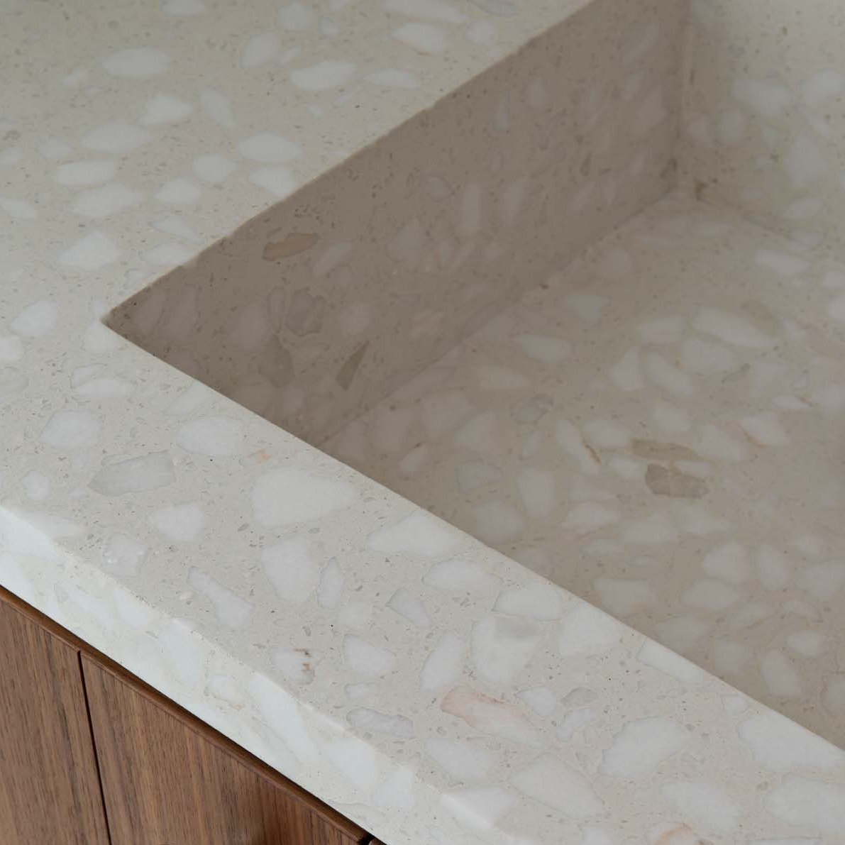 TERRAZZO. Adding lots of texture to the spa in a recently completed residential project. Throughout the house, floor to ceiling Terra di Pietra was paired with stone-washed and sawn oak, an incredible grey marble and river stones.

#spaofdreams #terr