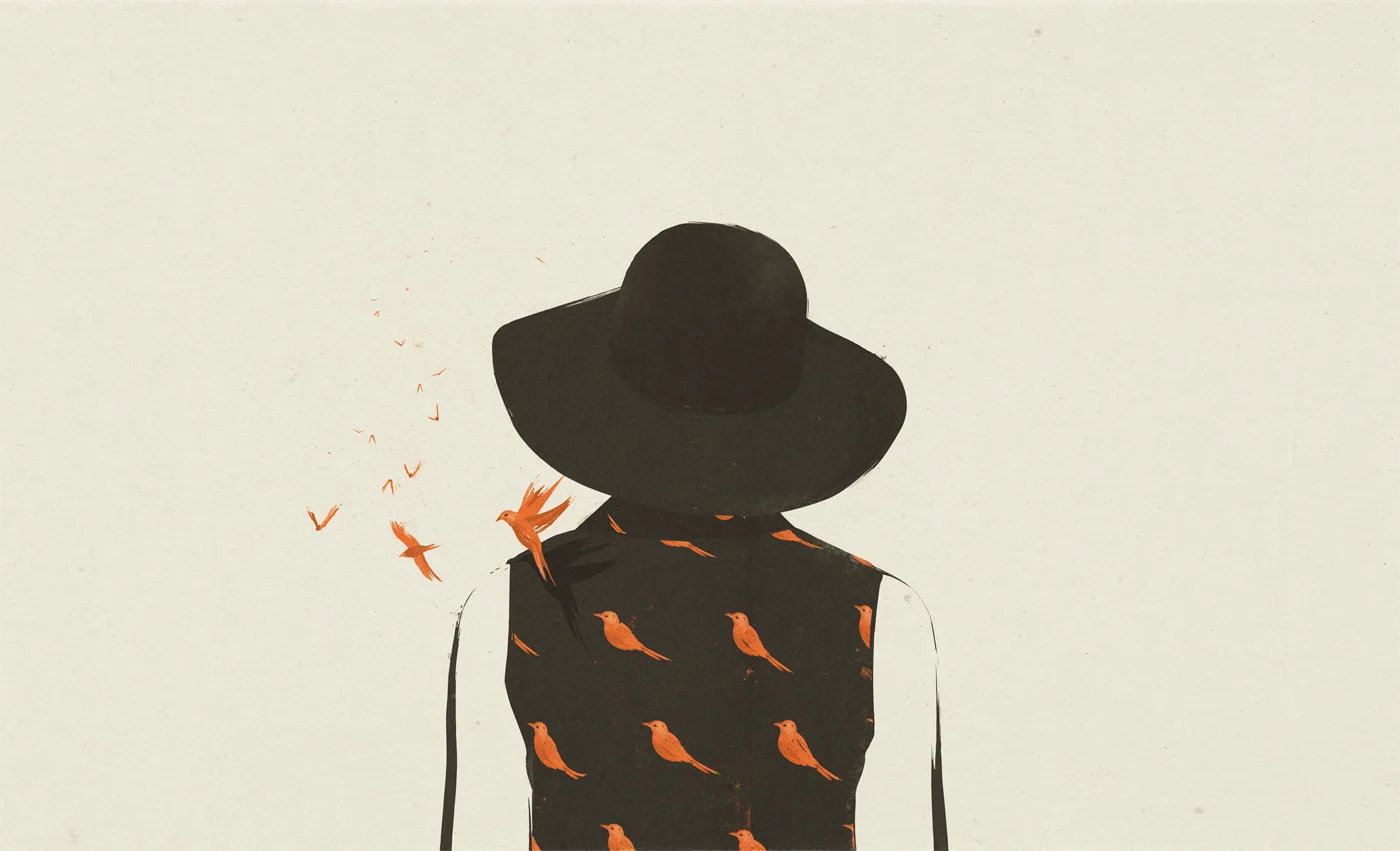 Woman with sun hat
