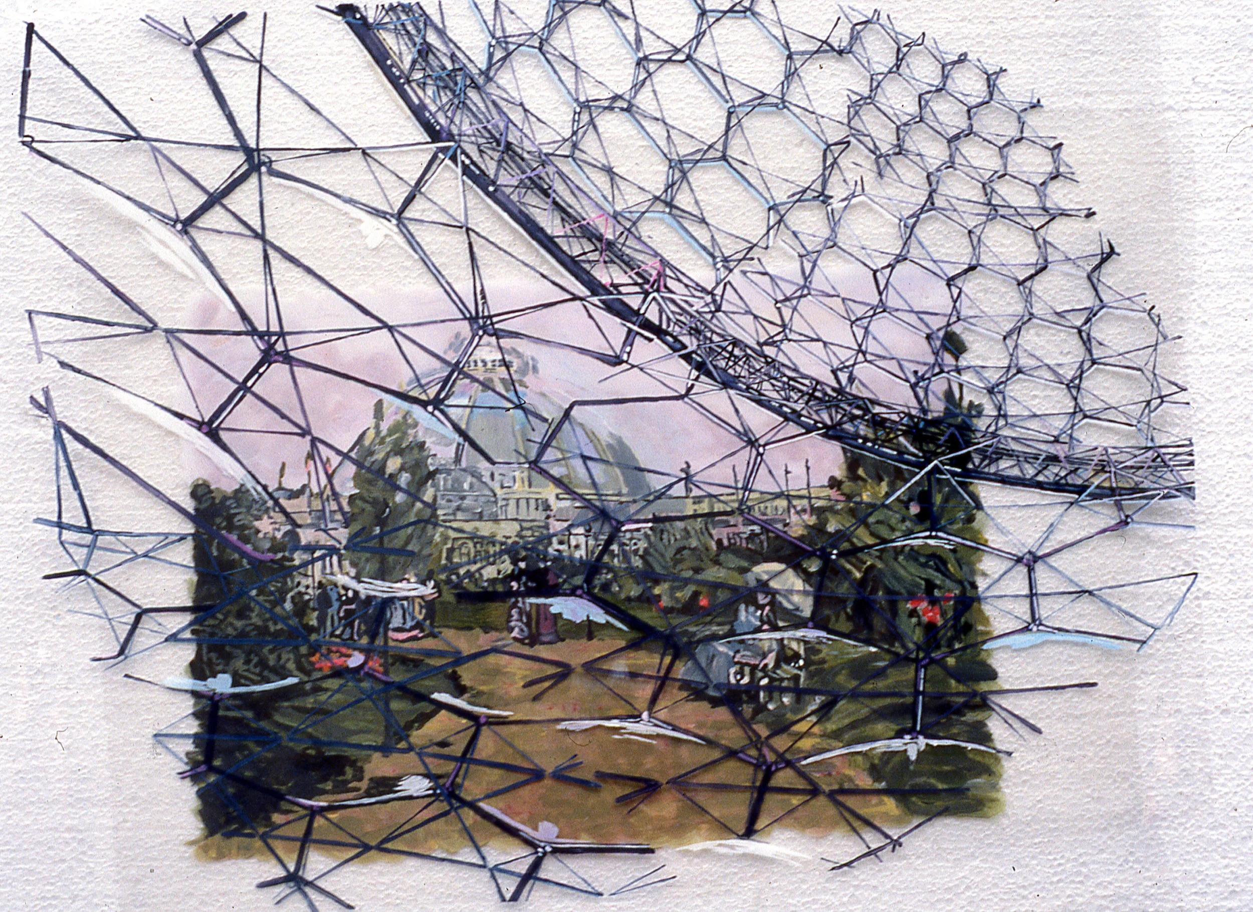 Acrylic on layered acetate.