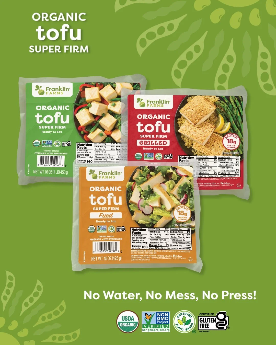 Introducing our NEW Organic Super Firm Tofu Line! 🎊
Check it out at the link in our bio! 

#FranklinFarmsFoods #SuperFirmTofu #NewProduct #Tofu