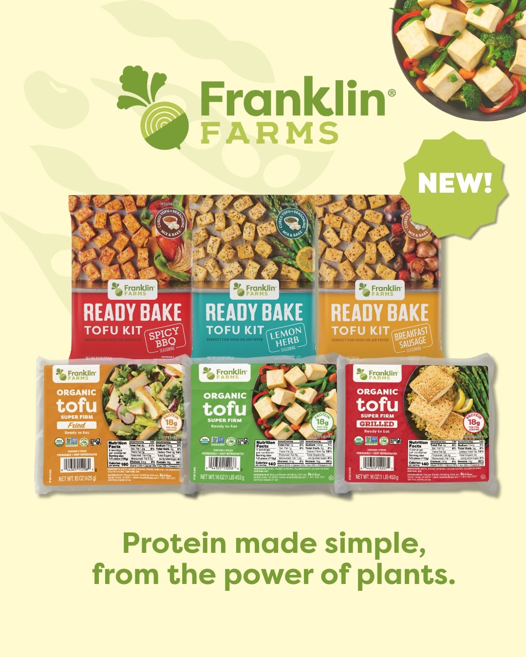 Your new tofu era starts now 💚 Meet our new line of tofu items.