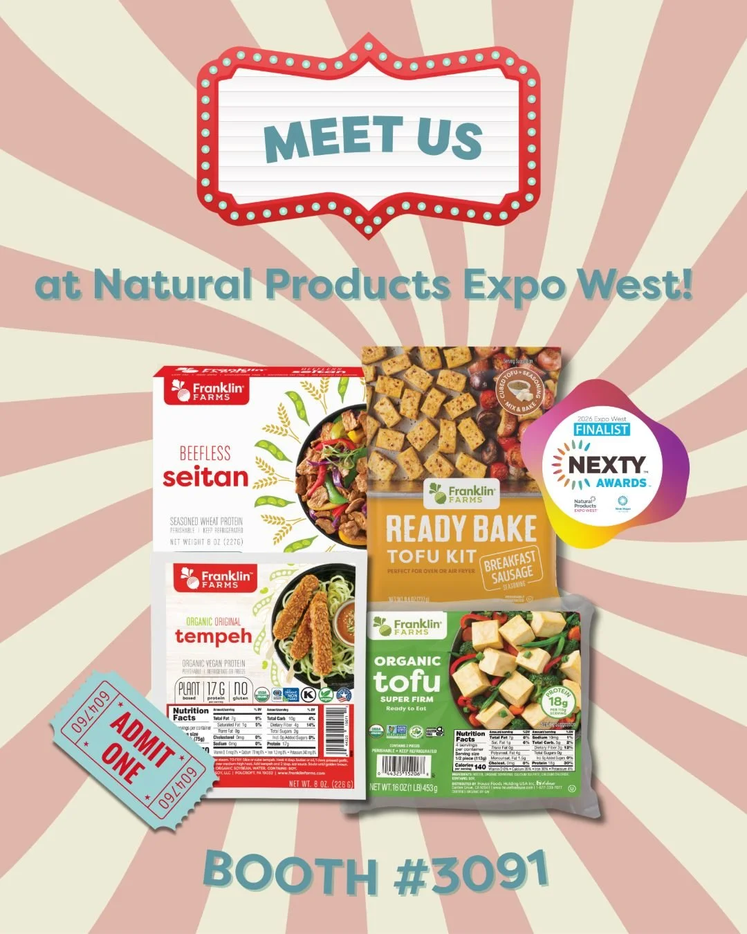 Your ticket to bold flavor starts here. 🎟️🎡Visit us at NPEW this week at booth #3091 

#ExpoWest #NaturalProductsExpoWest #FranklinFarms