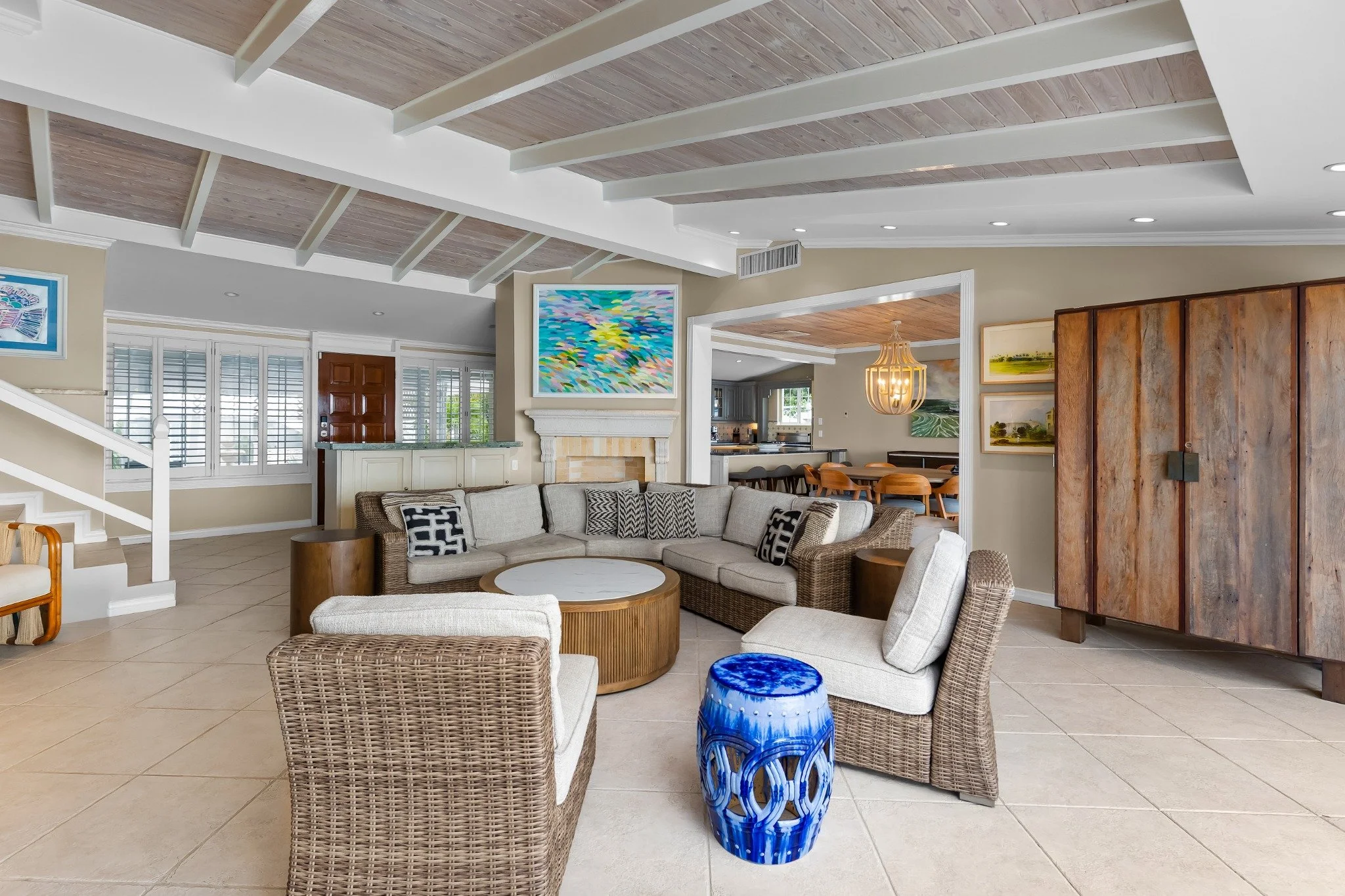 Main house living and dining spaces