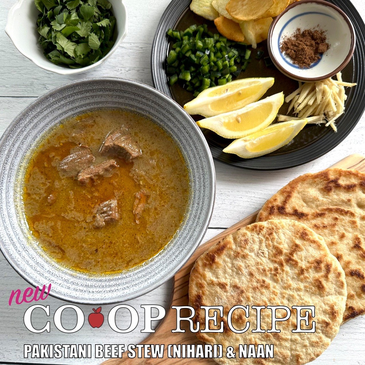 New recipe on the Co-op Blog! Nihari is a deliciously aromatic and flavorful stew made with slow-cooked beef. It's very filling and hardy. Historians believe it was once served as breakfast to help workmen and laborers stay fueled all day long. Thoug