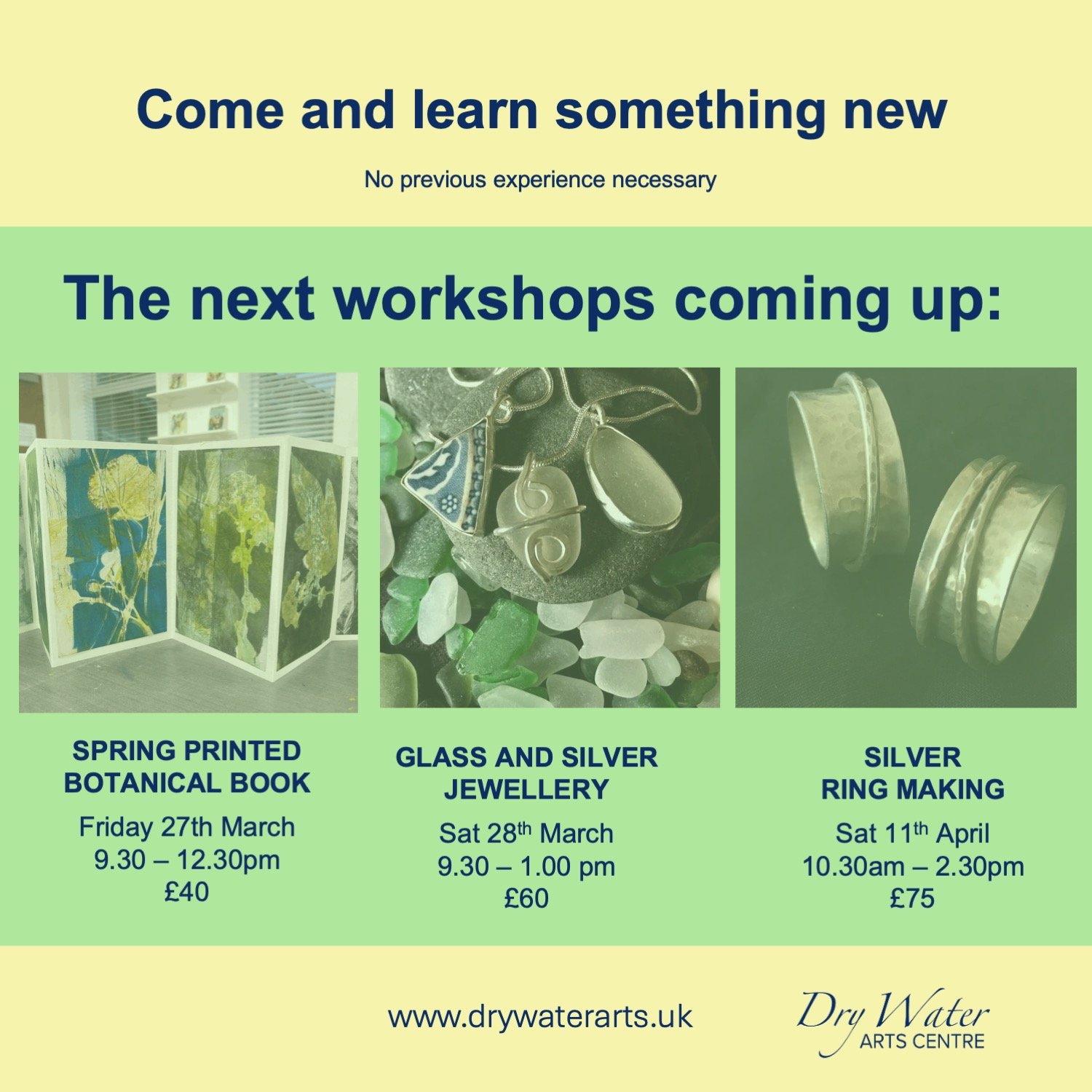Book Online at www.drywaterarts.uk