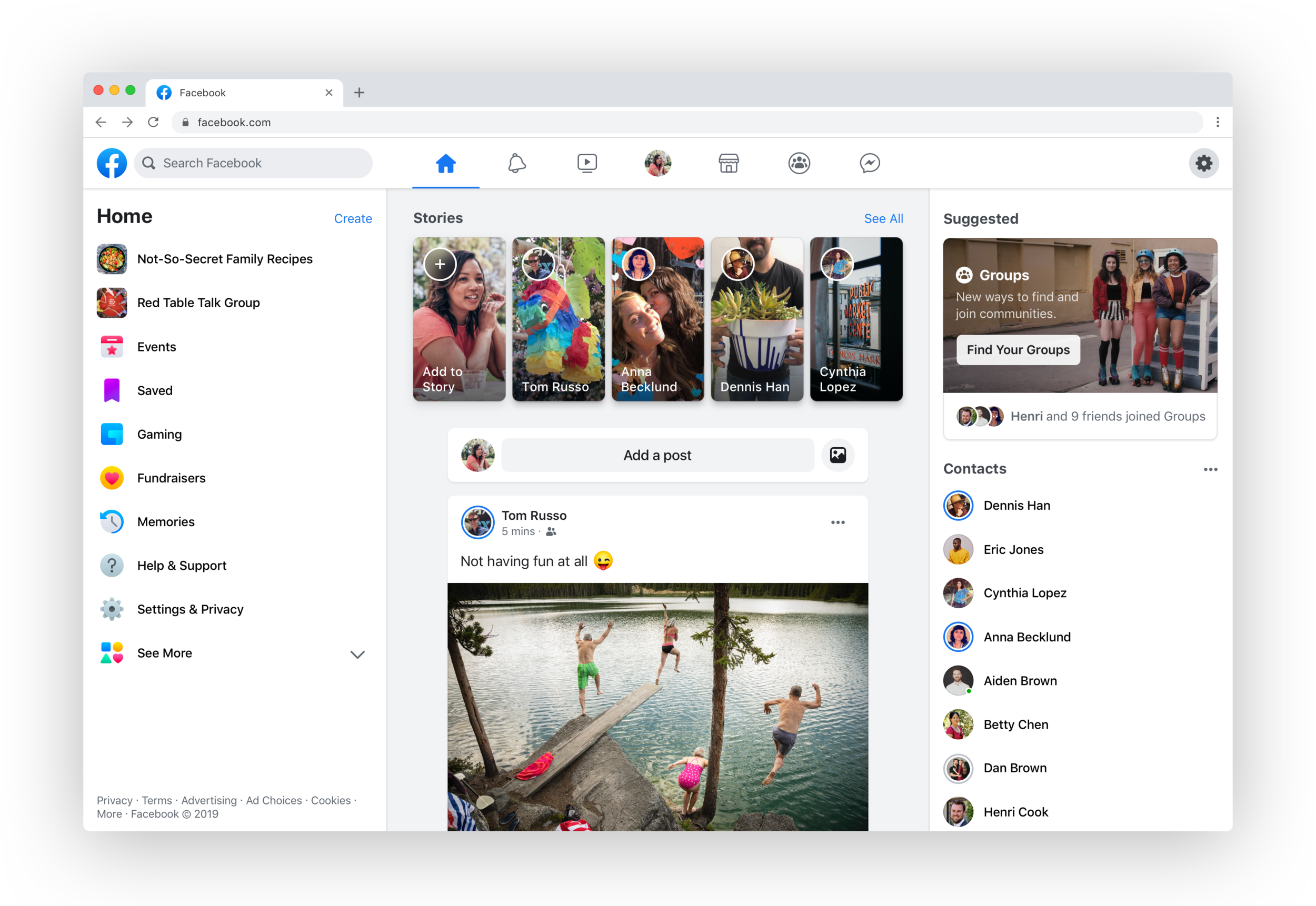 The new design of Facebook's website on Desktop 2019.png
