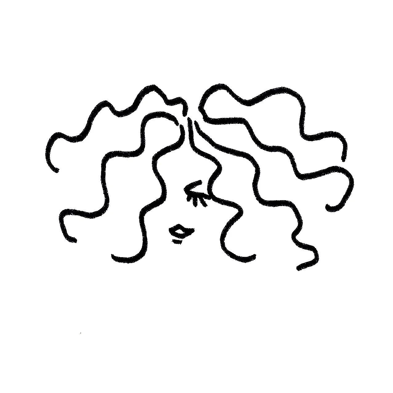Cheveux bouclés et courts