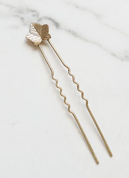 Les Cerises de mars accessoire mariage Pics à cheveux Paloma XS finition bronze