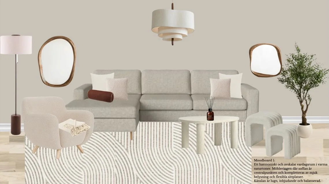 Samma vardagsrum - tv&aring; helt olika k&auml;nslor och stilar! Moodboards skapade av v&aring;r elev @alm1ra.u ⭐️

#moodboard #intedningsdesign #inredare #inredningskurser
