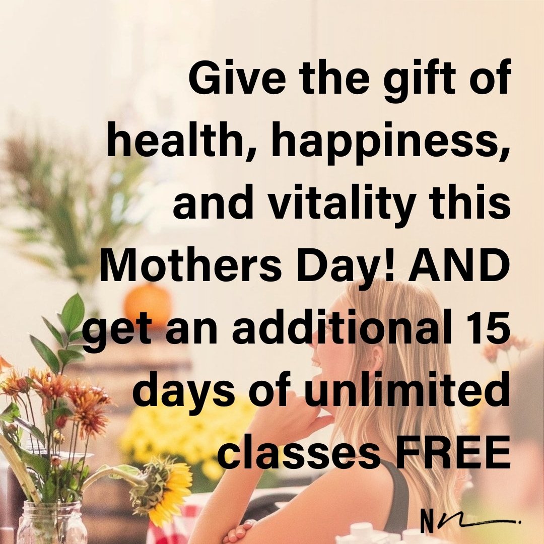 This Mother's Day, surprise the moms in your life with an Intro Membership that will nourish their body, mind, and spirit. 
.
Plus, Intro Membership Gift Card's redeemed in studio between May 12-19th get an extra 15 days of classes FREE!
.
.
.
#yoga 