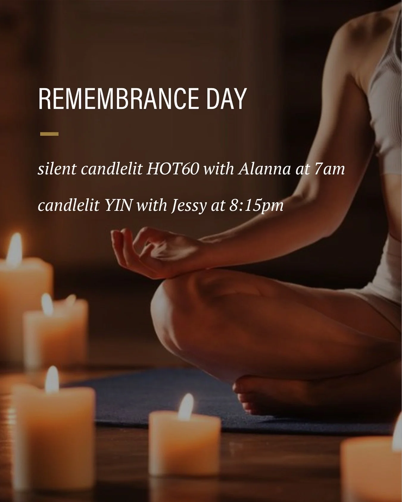Remembrance Day schedule is here 🇨🇦
Join us for some special classes throughout the day for a chance to honour, reflect and move with purpose, together