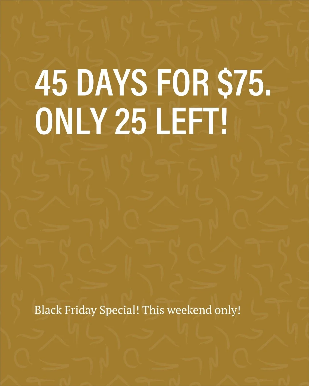 This limited offer is going fast! Only 25 more Intro&rsquo;s available 📣​​​​​​​​
.​​​​​​​​
Link in bio to get yours! ​​​​​​​​
.​​​​​​​​
45 days for $75 - offer ends tonight at midnight!