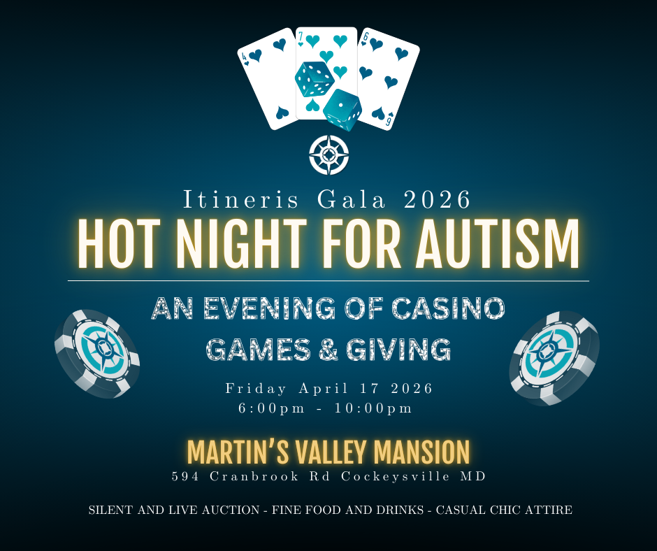 casino night flyer for hot night for autism itineris gala 2026 at martins valley mansion. friday april 17th.
