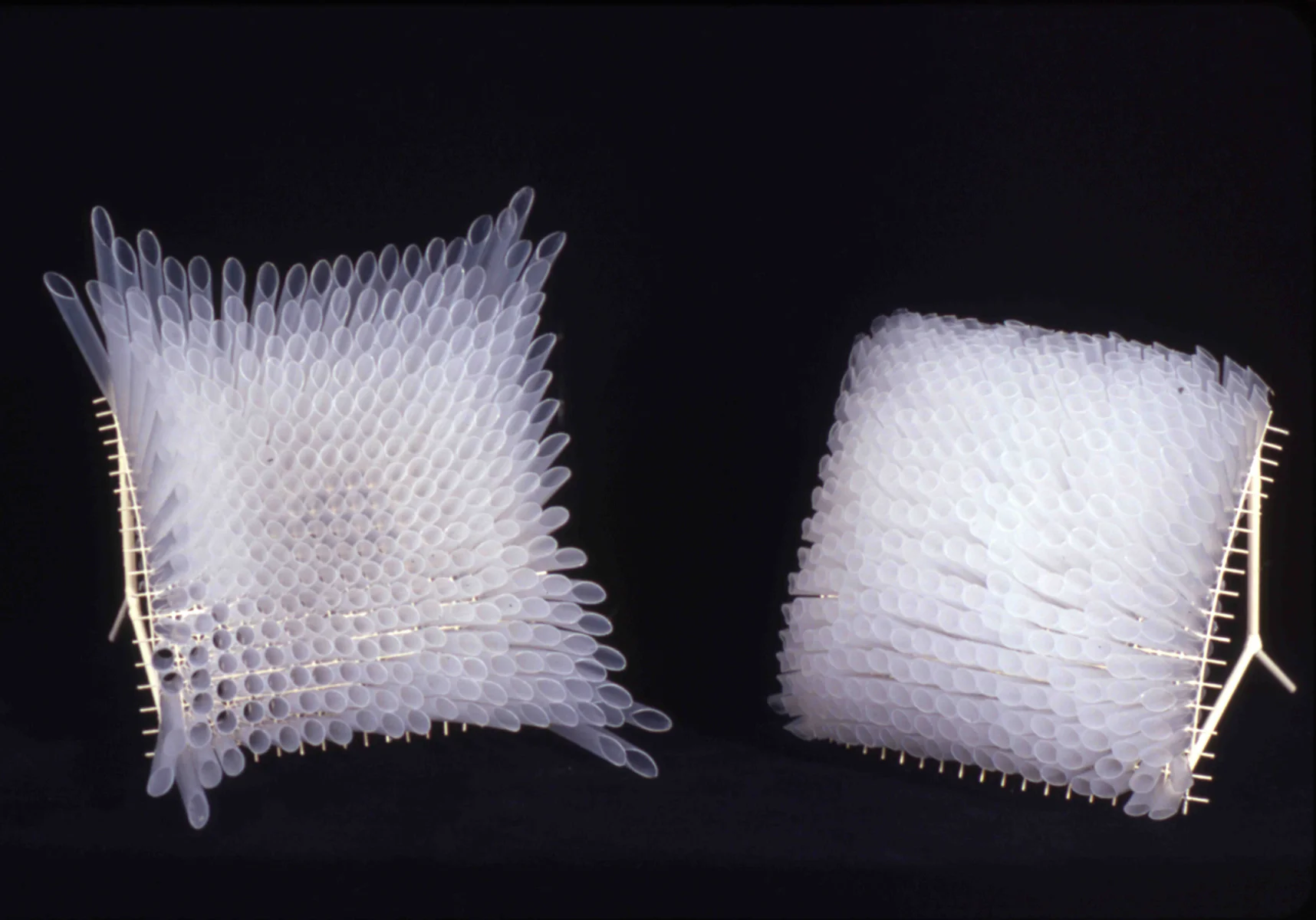 Concave-Convex Cut Drinking Straws, Wire Mesh - 7” x 7” x 5” each;