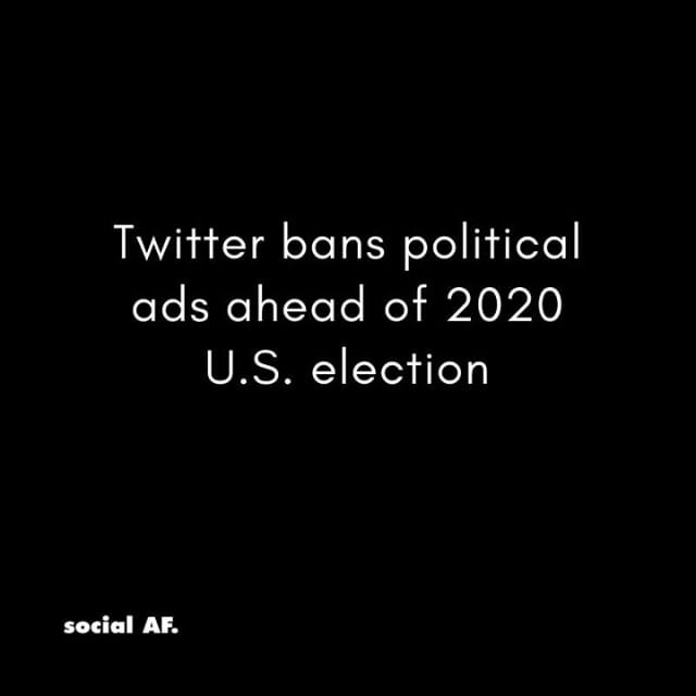 In the wake of Facebook continuing to allow political candidates to run ads that contain blatant lies, Twitter decides to ban political advertising altogether.⠀
⠀
&ldquo;While internet advertising is incredibly powerful and very effective for commerc