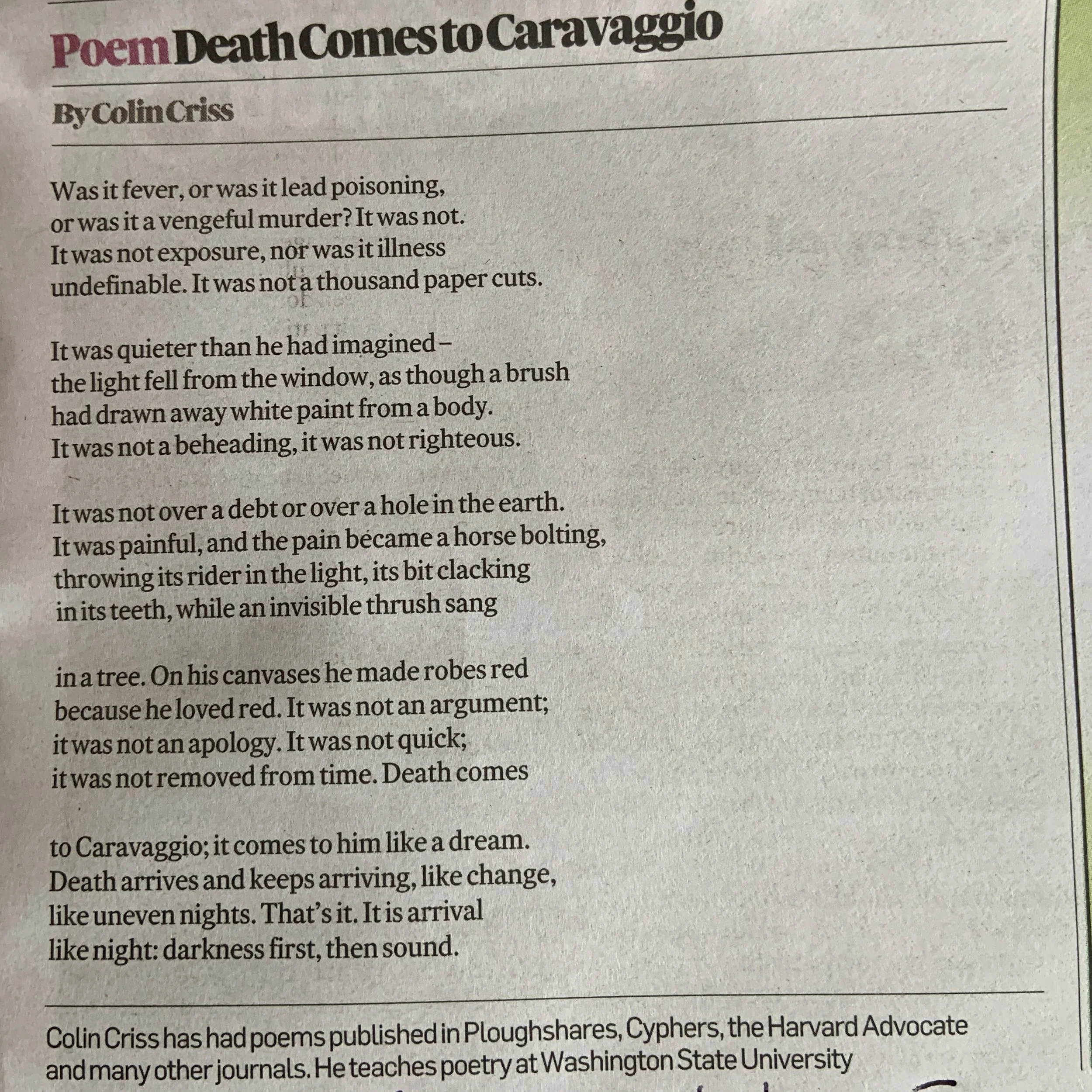 Colin Criss, Palouse Pathways Board Member, Featured in The Irish Times