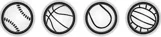 This is an image of baseball, basketball, tennis ball and soccer ball.
