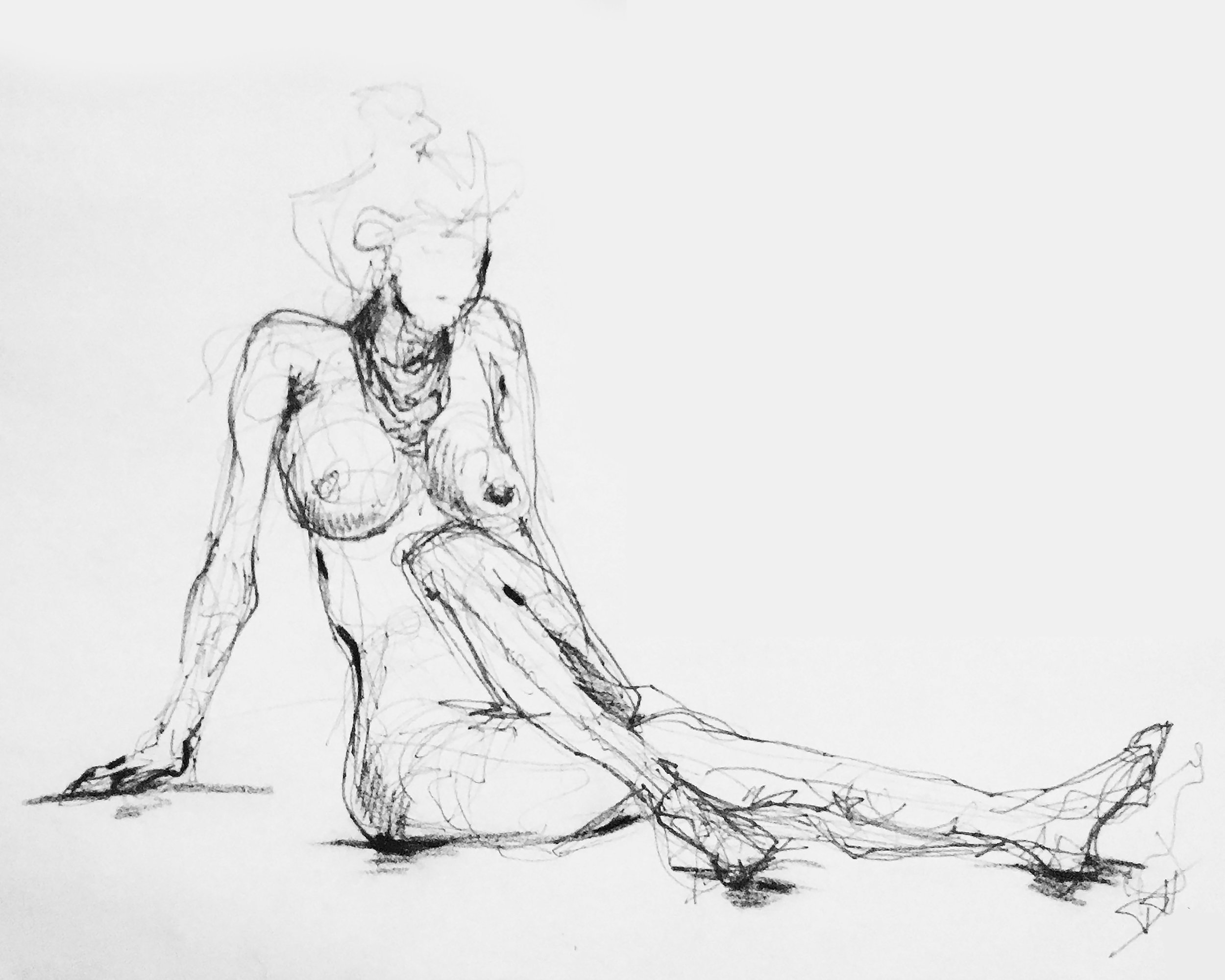 Charcoal on paper. 18"x24"