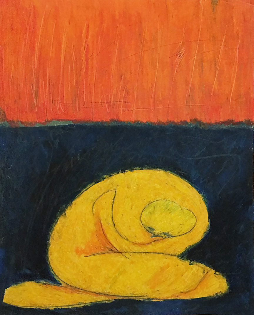 Oil Pastel on paper. 18"x24".