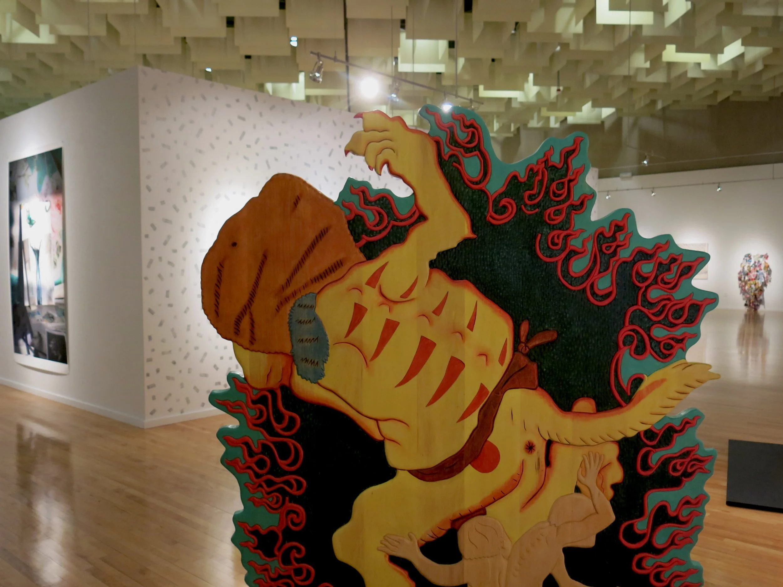 Installation view of Five, at the Marjorie Barrick Museum (Erin Cosgrove's work in foreground). Courtesy the Marjorie Barrick Museum. 