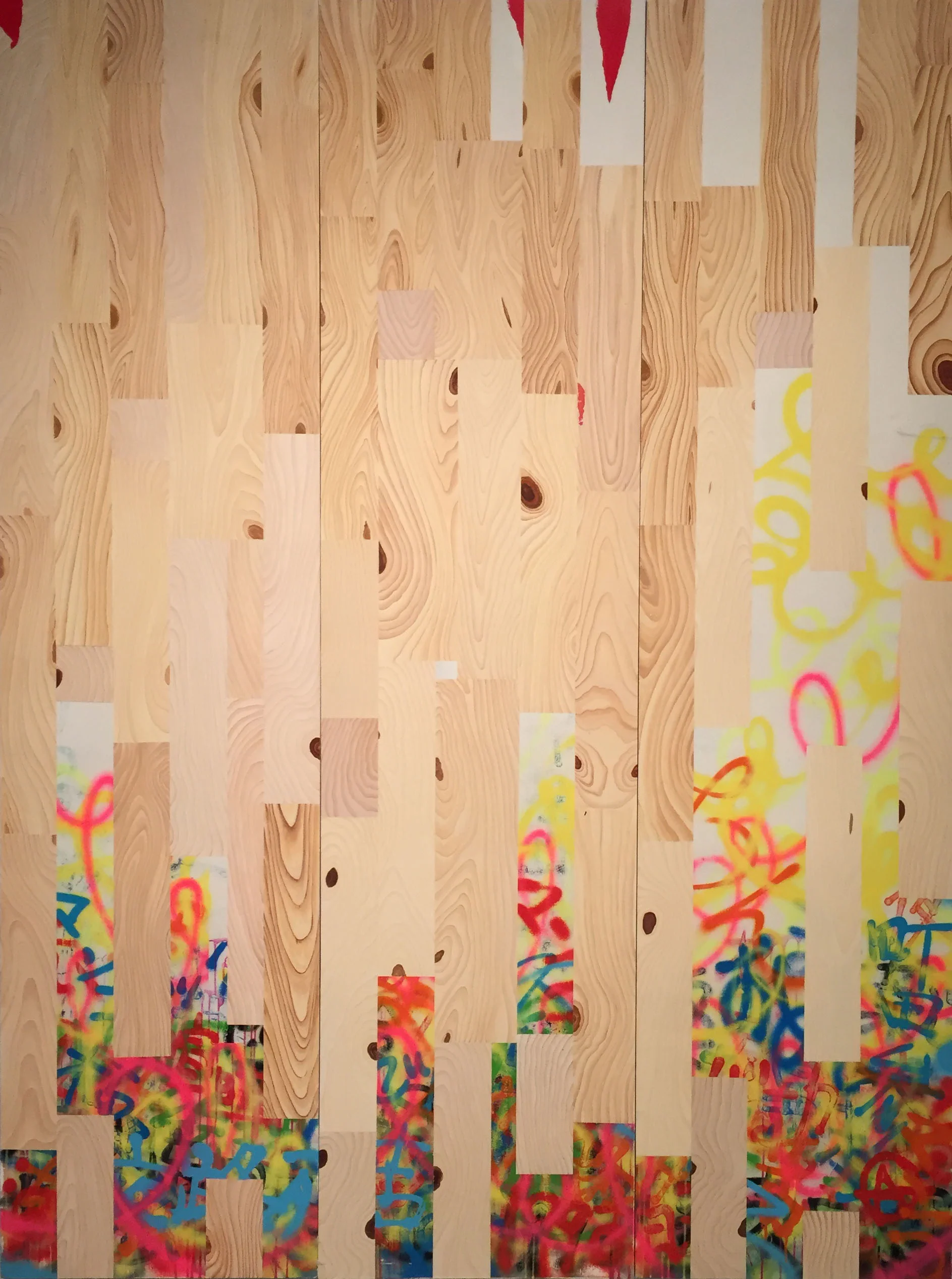 Sush Machida Gaikotsu, Not!, acrylic on wood panel, 96″ x 24″ 2016. (Photo Wendy Kveck)