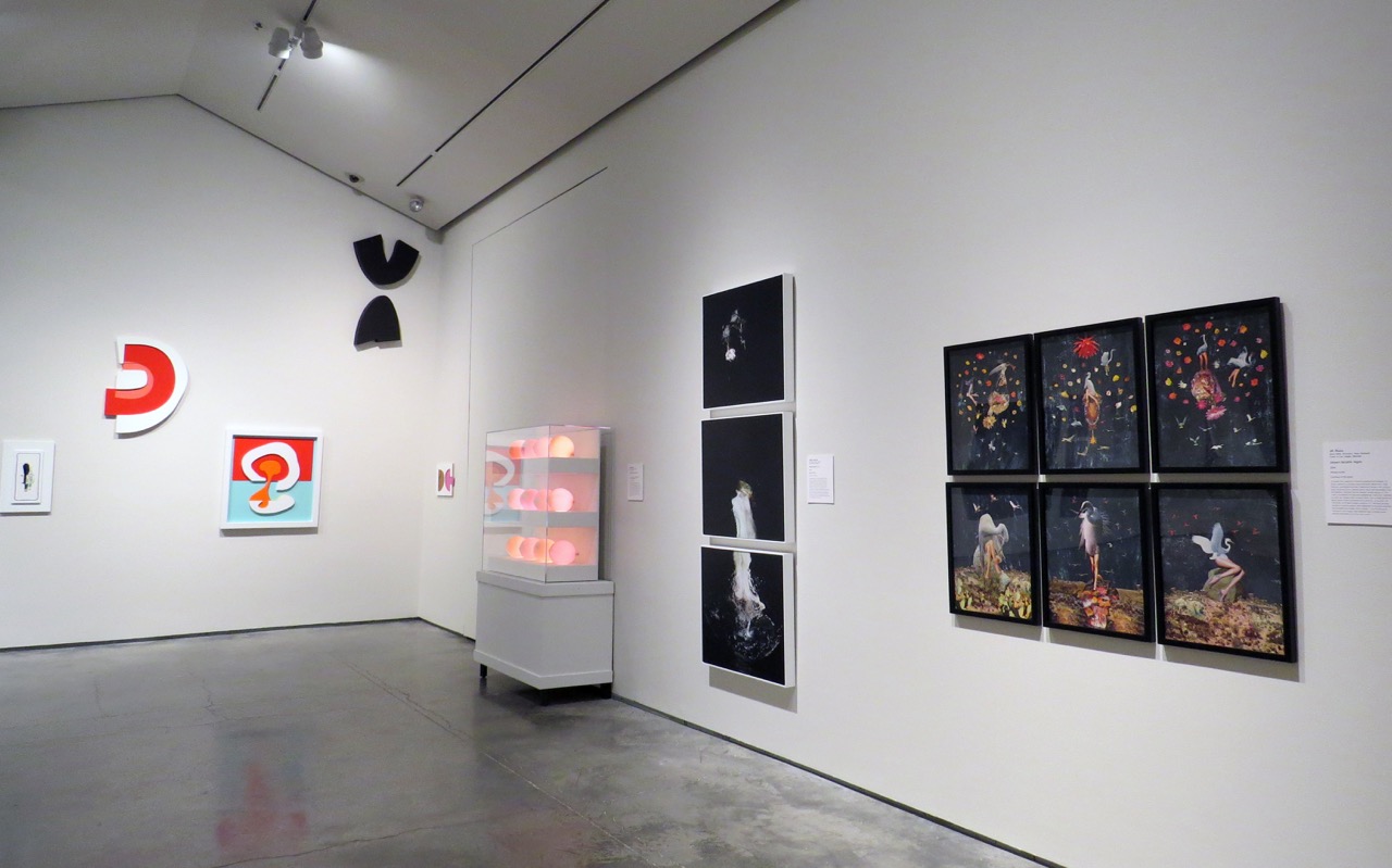 Installation view, from left, work by David Ryan, Chris Bauder, Katty Hoover, JK Russ. (Photo JK Russ)