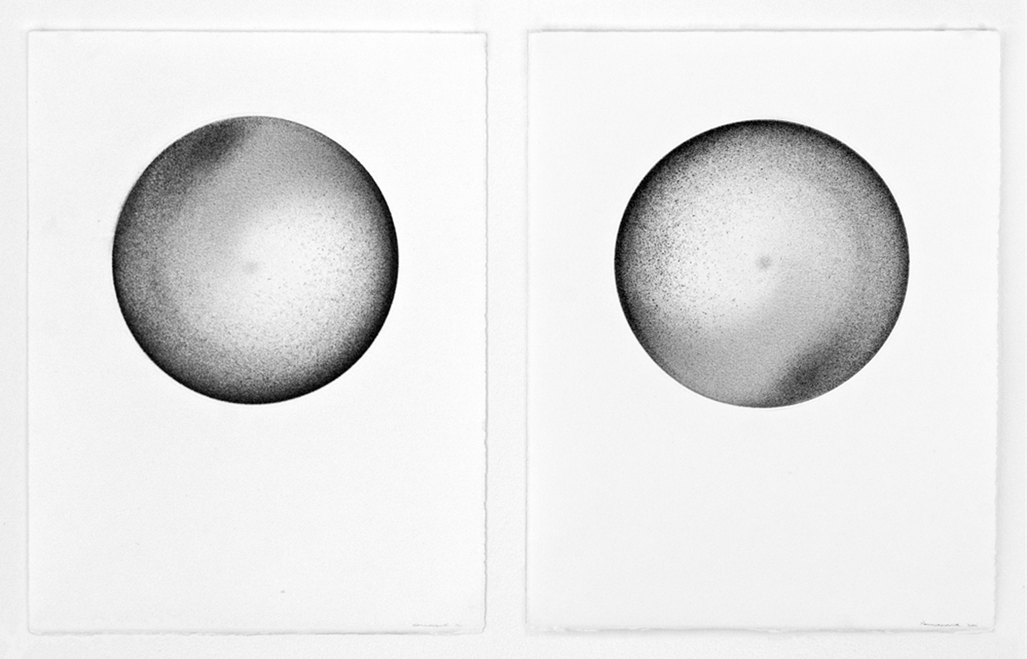 Sommerhauser | northerly/southerly | graphite on Rives BFK diptych
