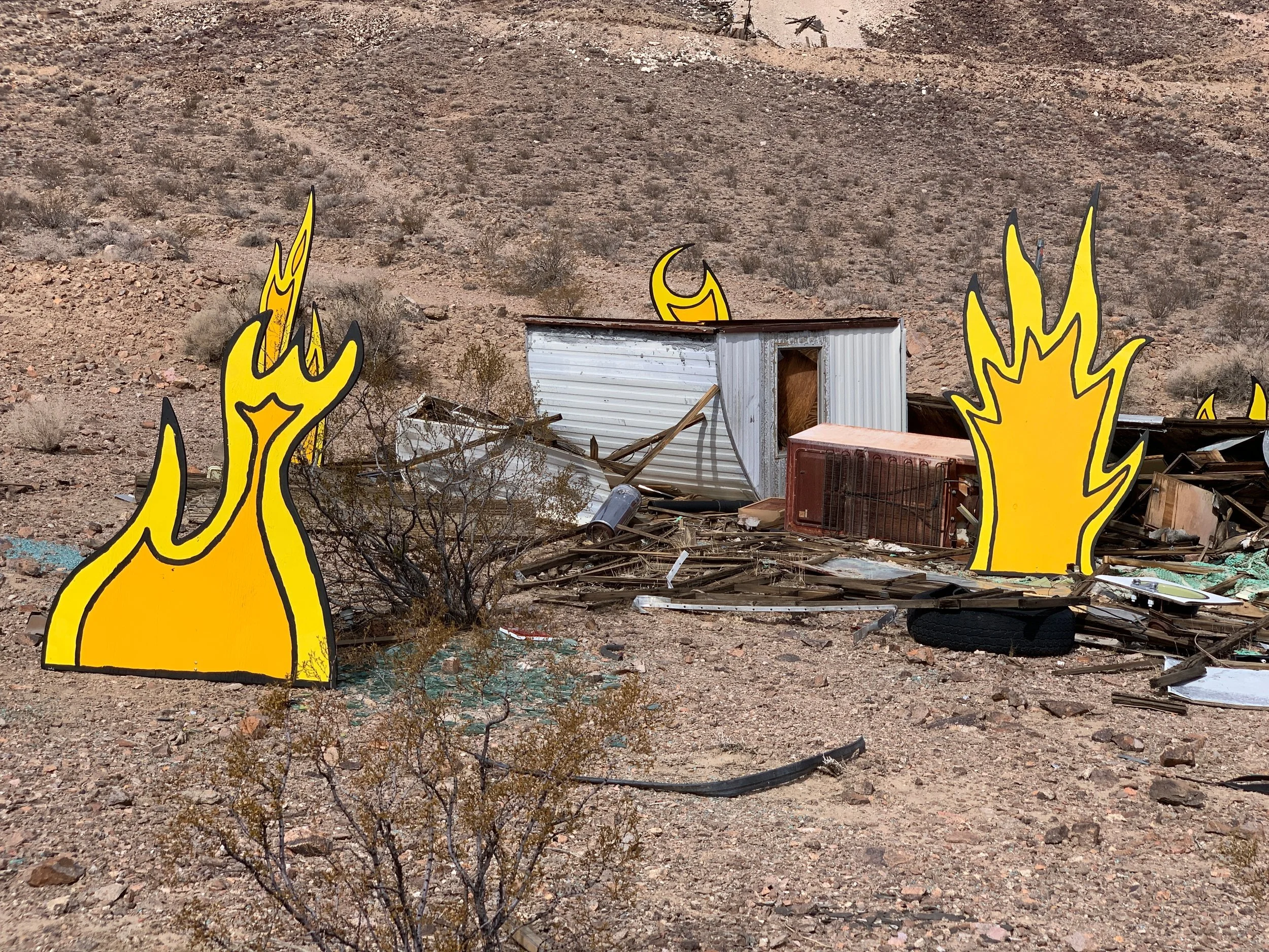 Outdoor sculpture at The Bullfrog Biennial