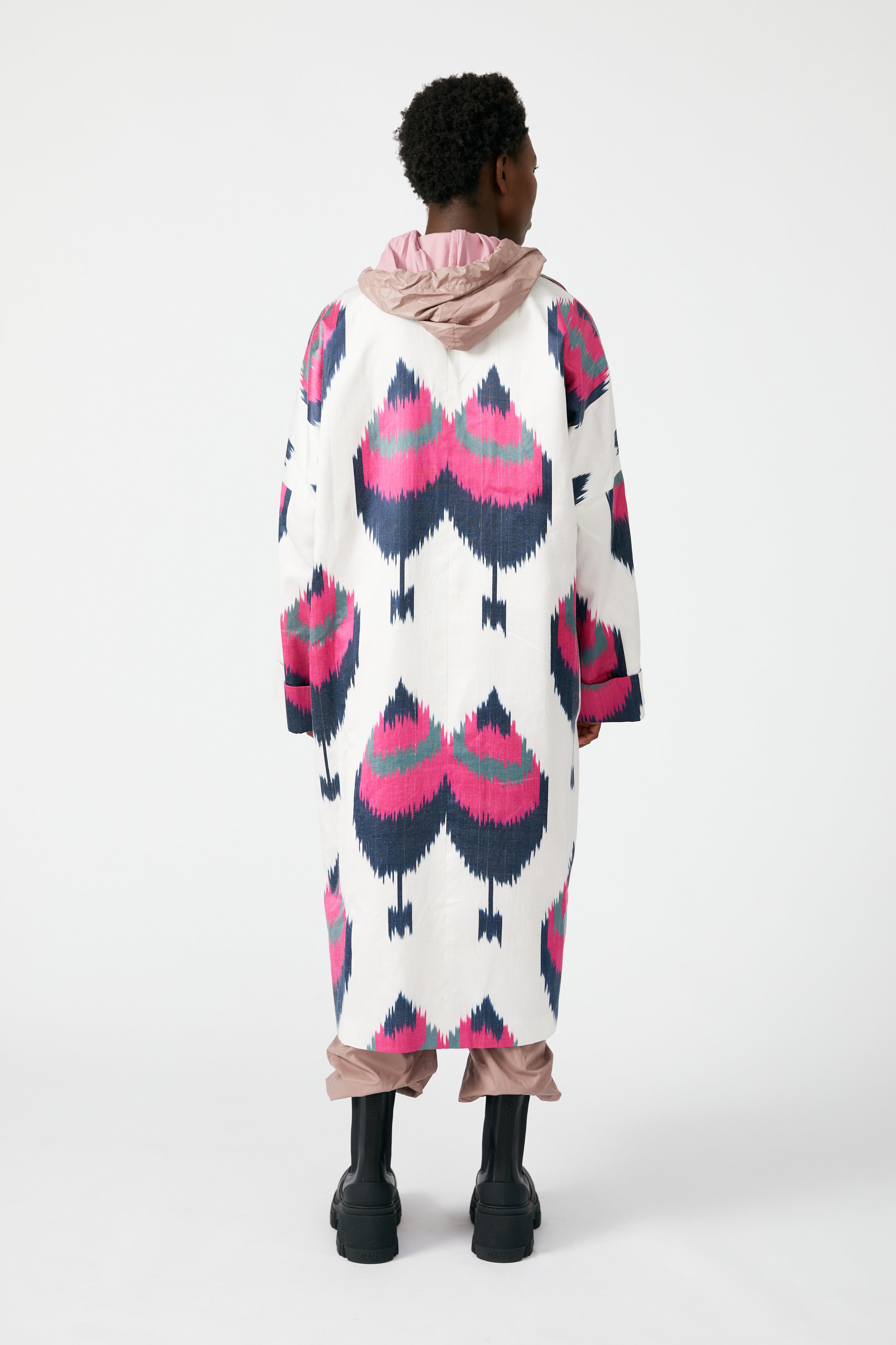 pink silk IKAT coat — ALEKSANDRAVIKTOR