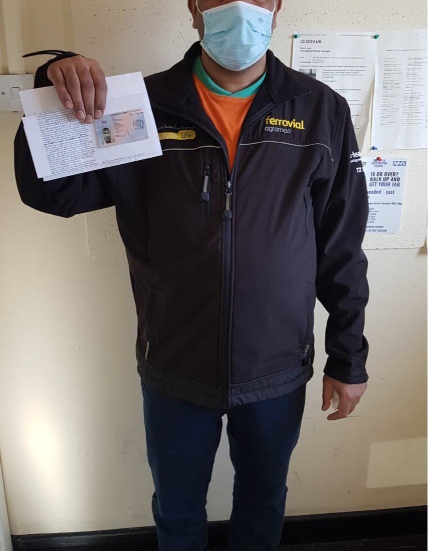 Happy client Mr Bisla collecting his BRP card today in our Southall office.