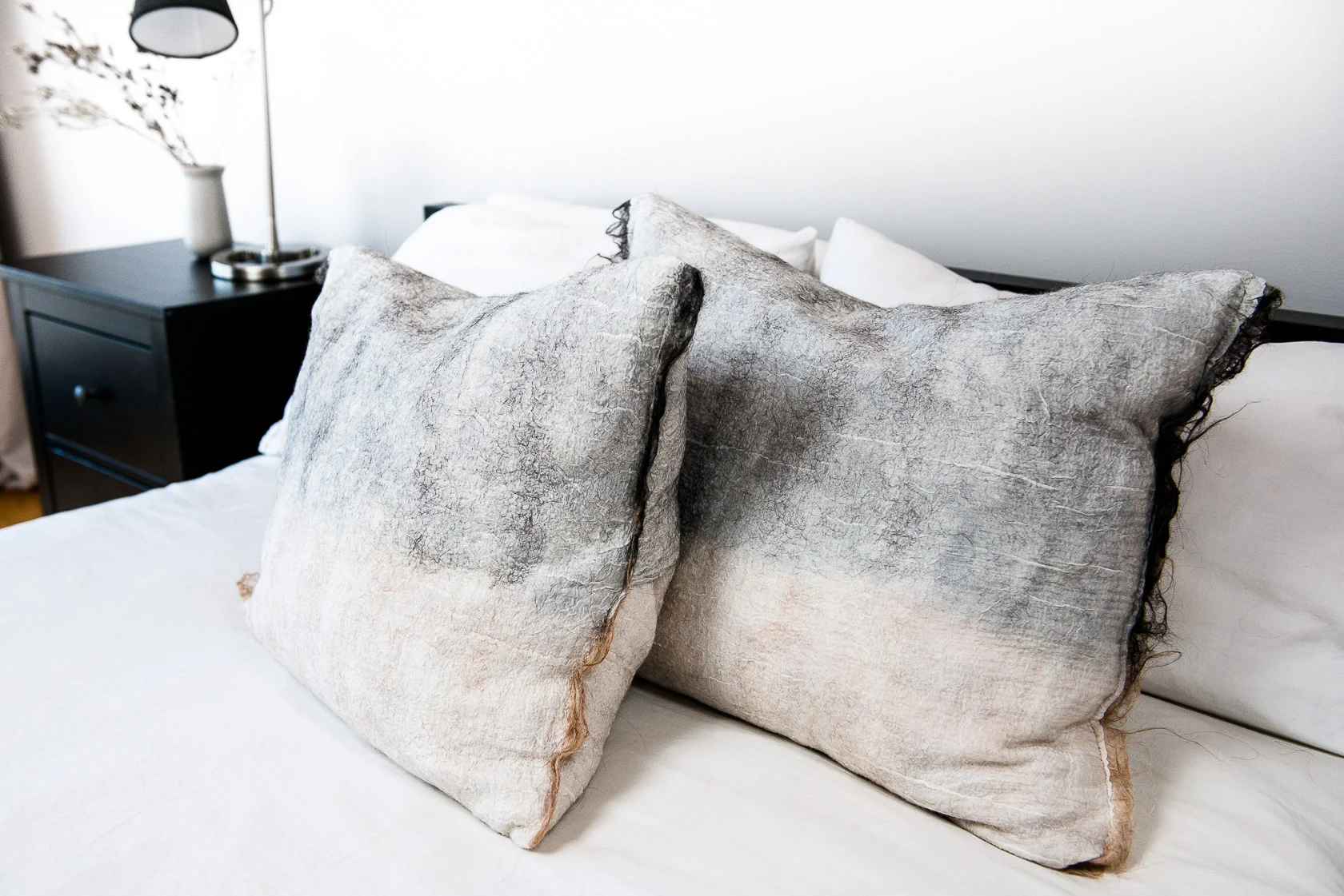 Madda Studio Nuno felting Process for Pillows in Mexico
