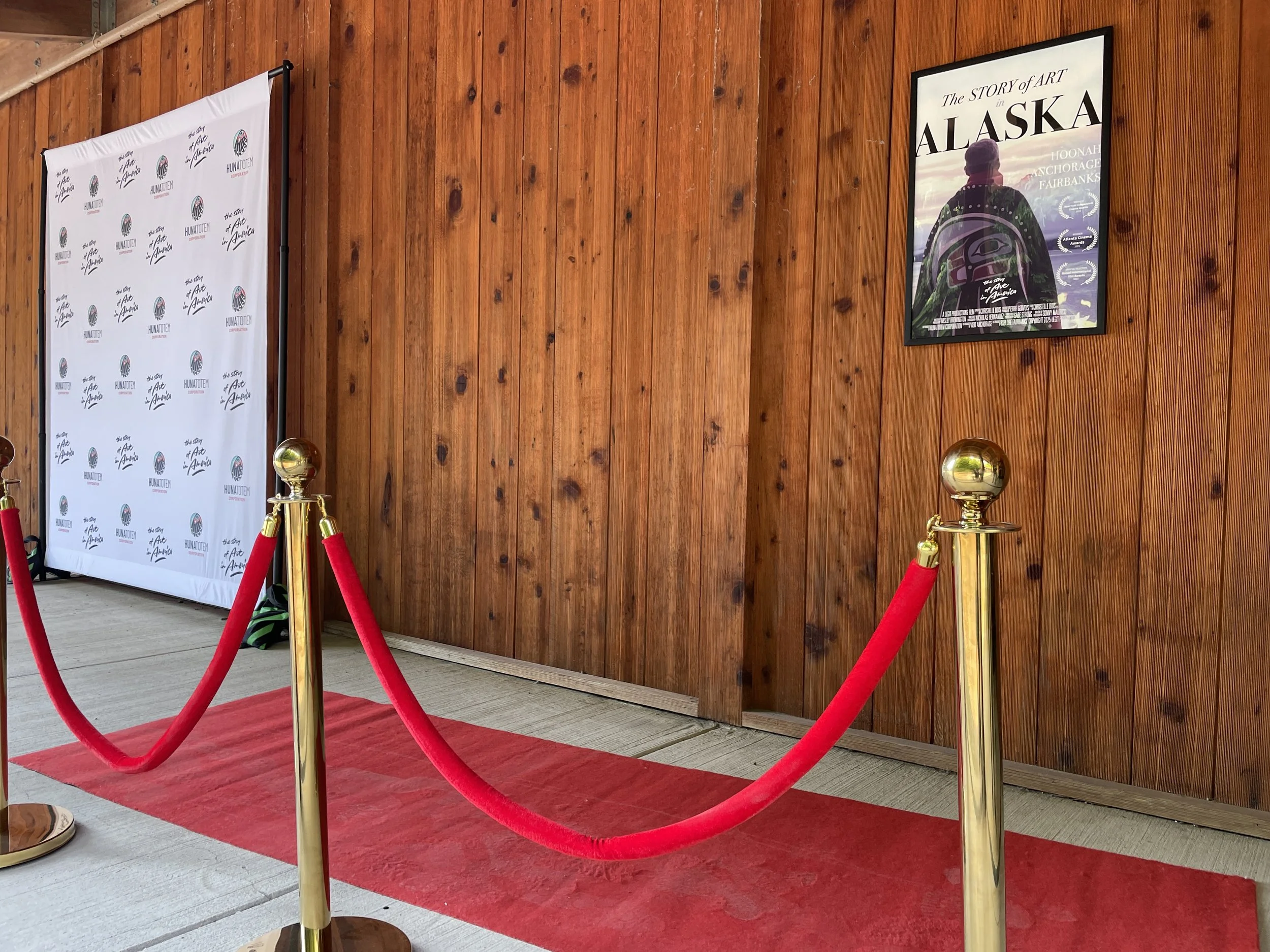 Screening of The Story of Art in Alaska in Hoonah red carpet.JPG