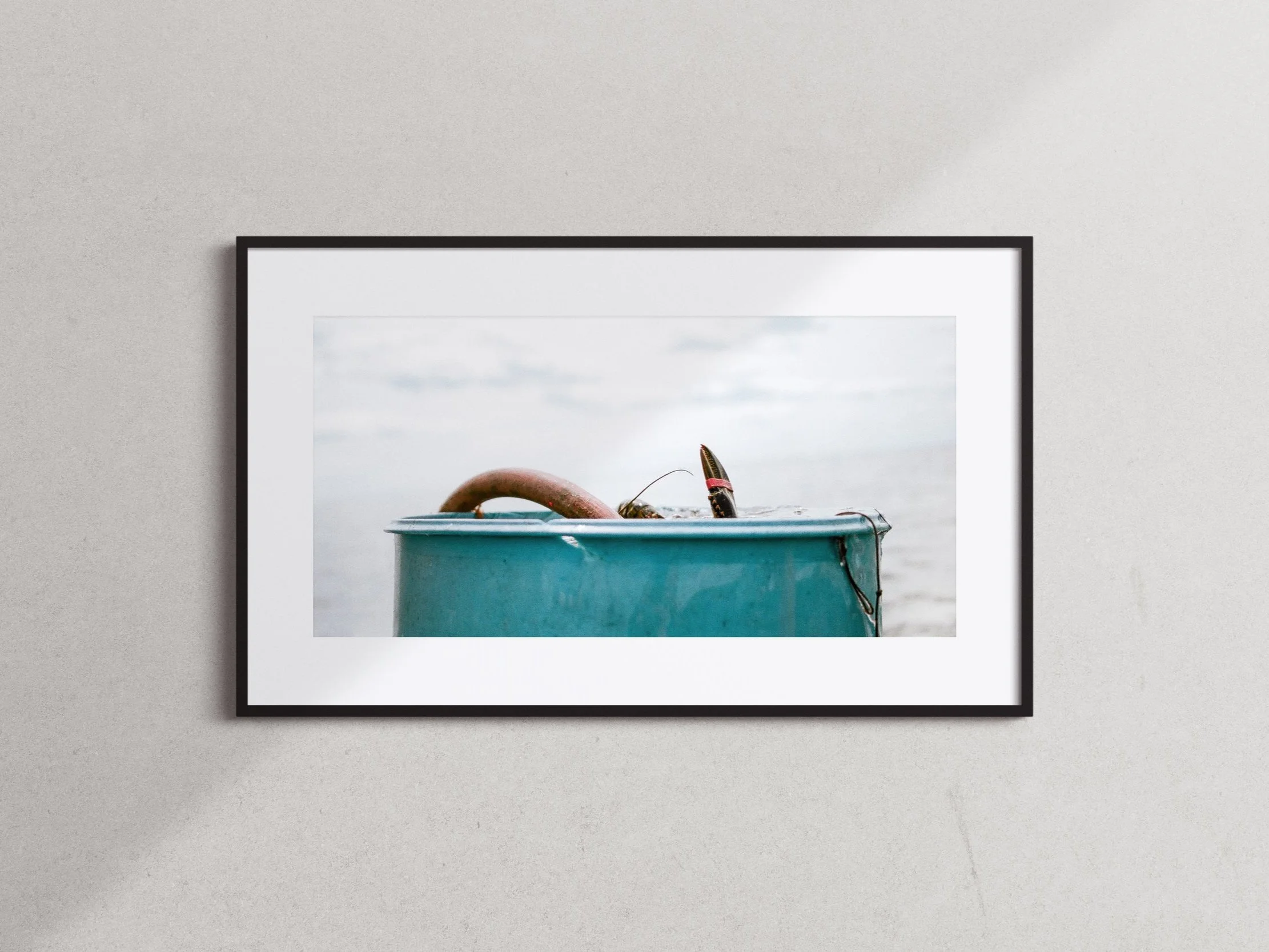 Framed photo print of lobster in Maine by Hannah McGowan Photography, LLC. Fine art made in Maine, printed in USA.