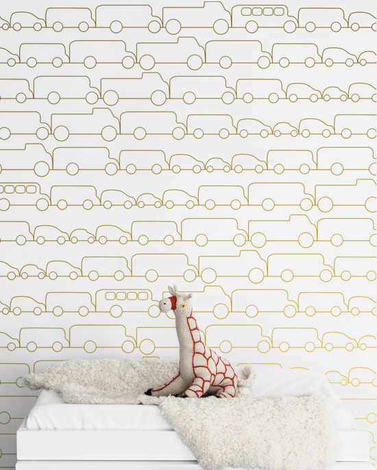 Gold Metallic Jam Car Wallpaper Children's Kids