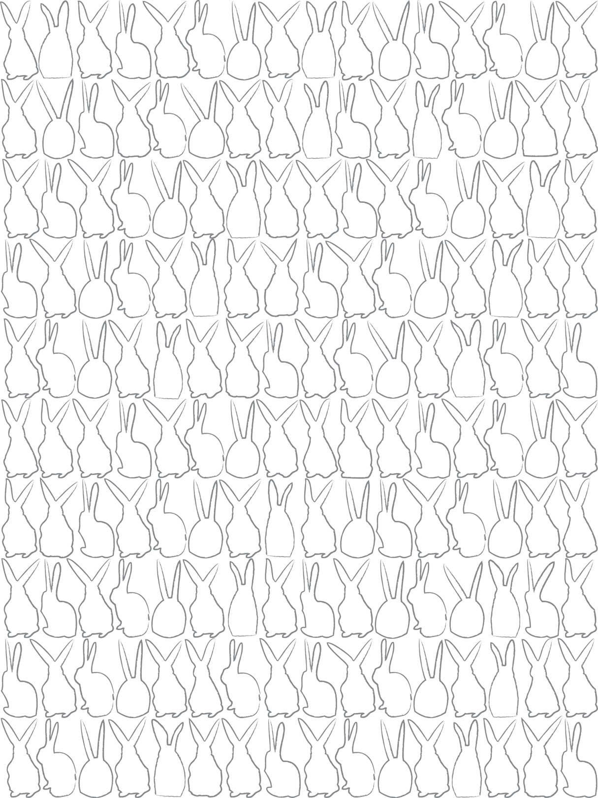 Silver Metallic Hop Bunny Rabbit Wallpaper Children's Kids