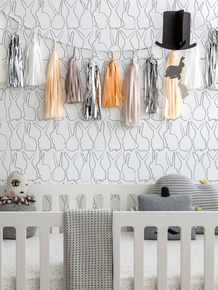 Nursery featuring Hop in Silver by Marley+Malek Kids