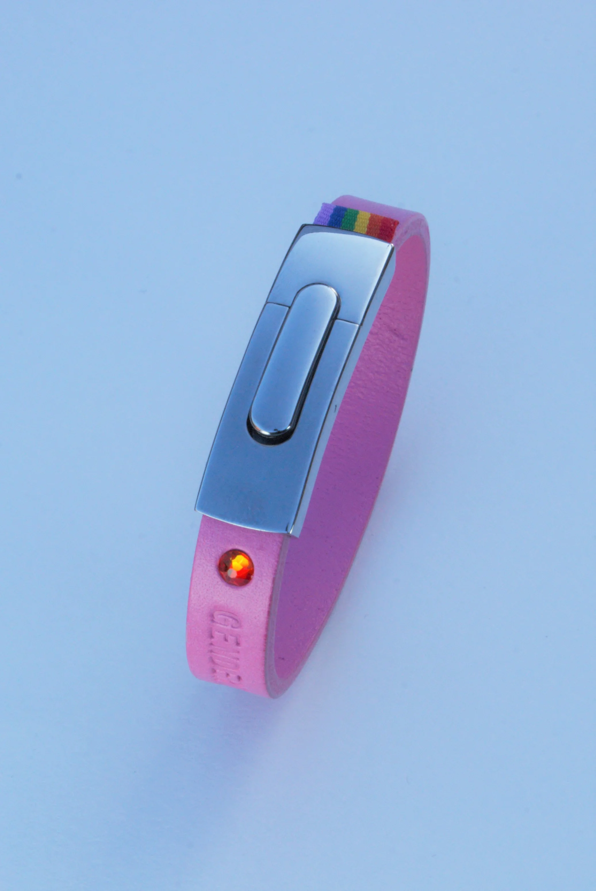 GENDERTAG Slim Pink Leather Pride Gay Bracelet LGBTQ+ Jewellery