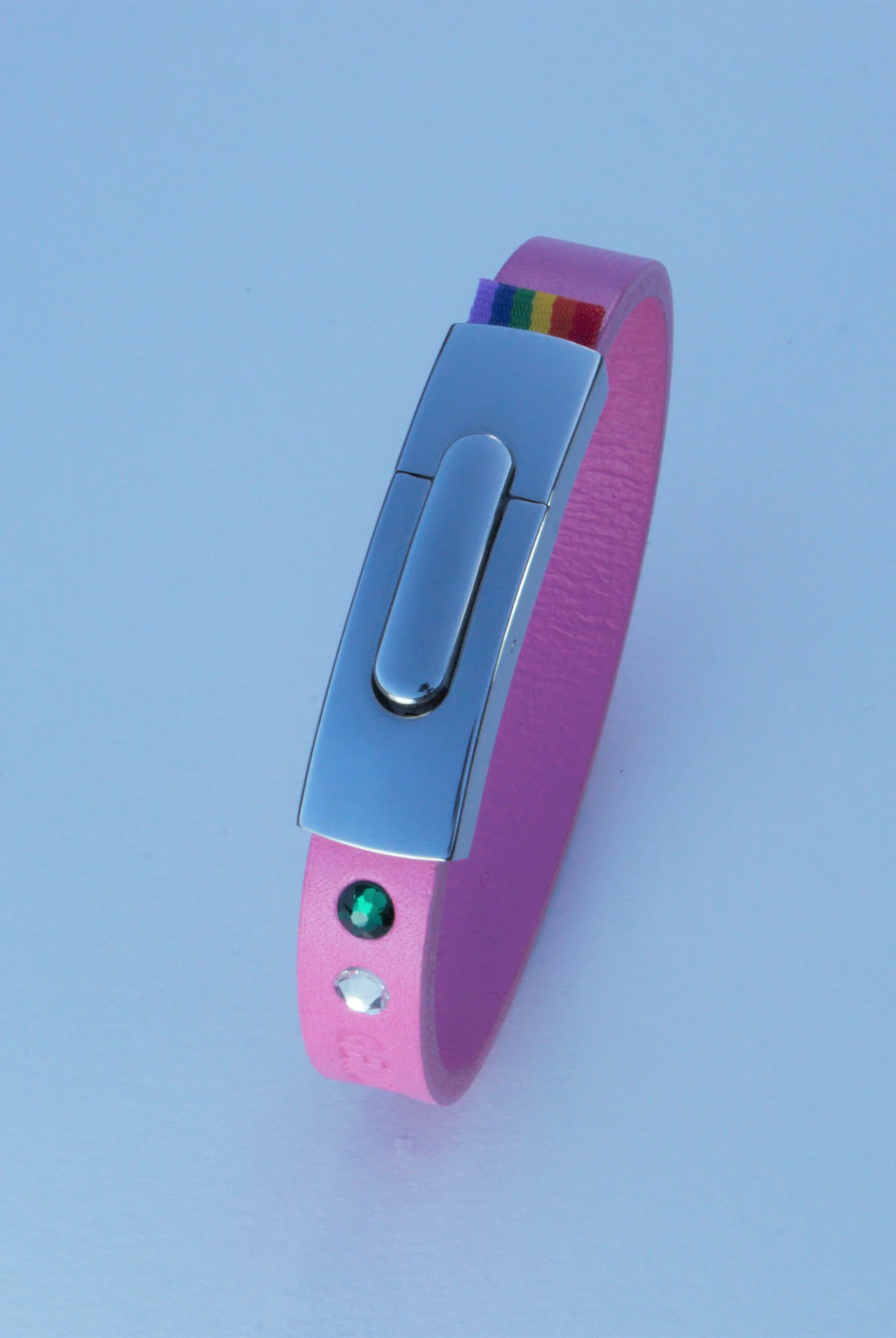 GENDERTAG Slim Pink Leather Pride Transgender in a relationship Bracelet LGBTQ+ Jewellery