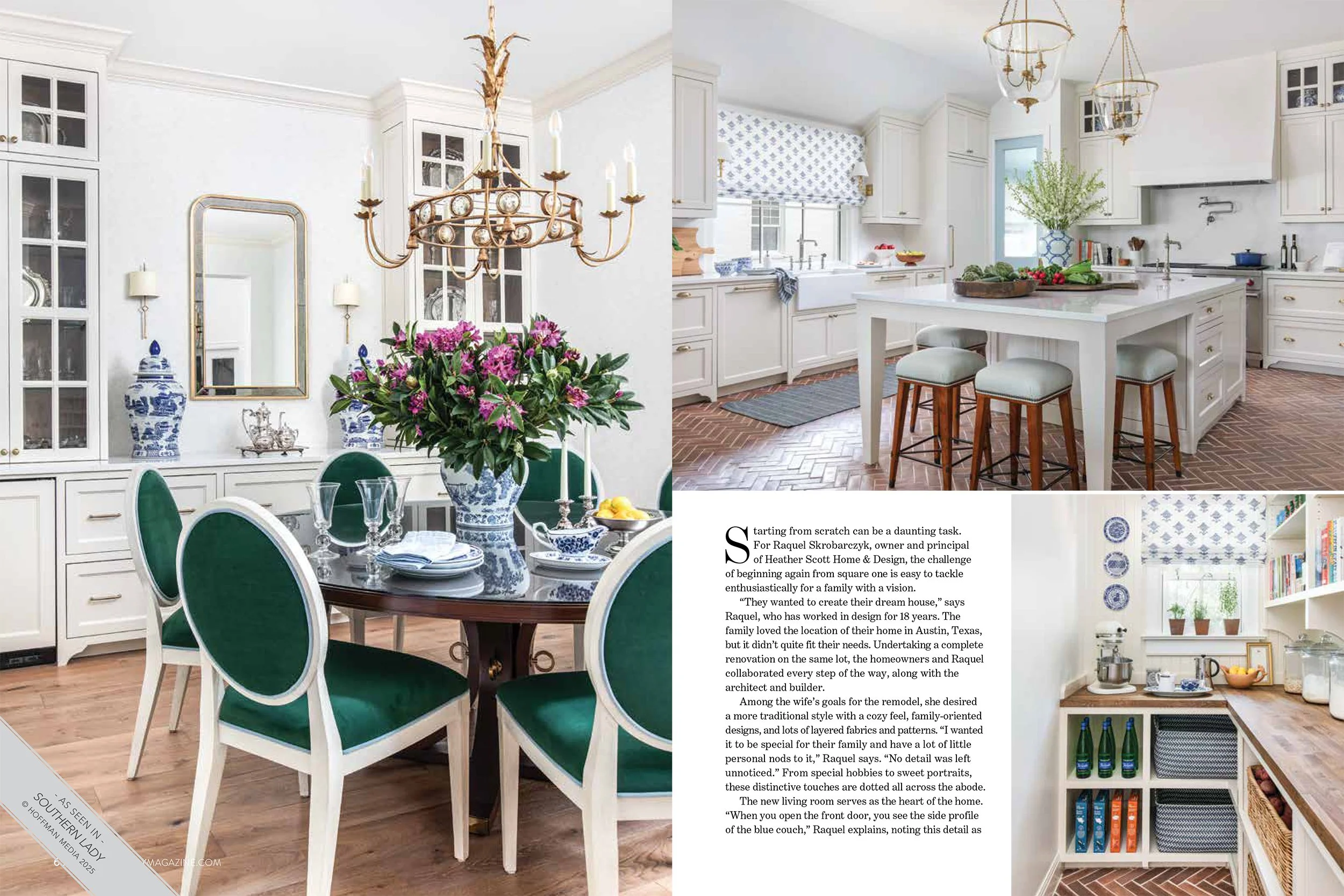 Southern Lady Magazine tearsheet 2025 featuring Austin, Texas home by Heather Scott Home & Design, photography by Avery Nicole Photography