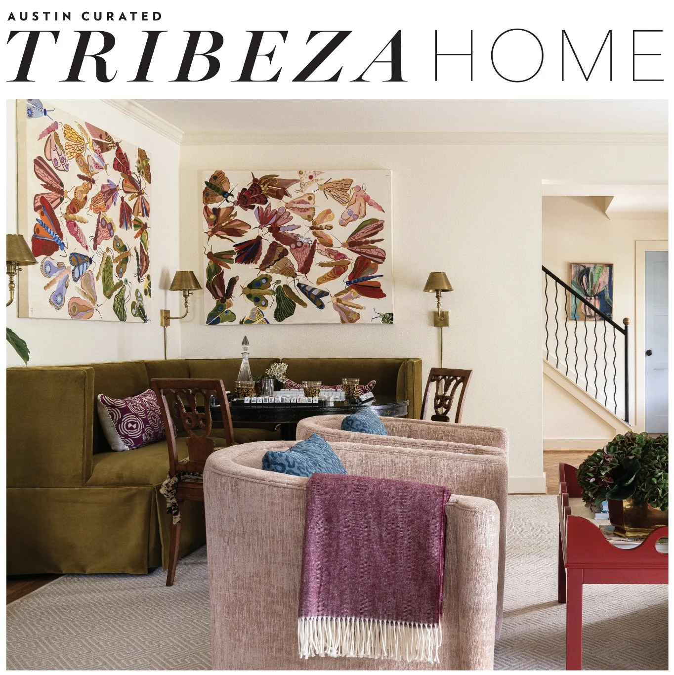 Tribeza Home magazine tearsheet 2025 featuring Heather Scott Home & Design, Hello Kitchen and Blueberry Jones Design, Austin, Texas